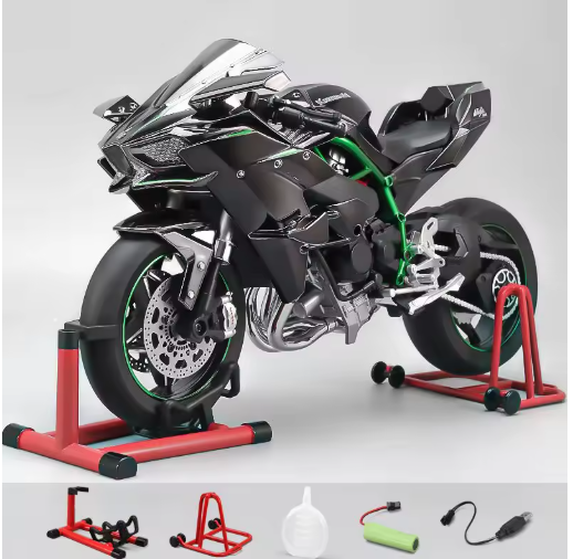 1:6 Scale Kawasaki Ninja H2R Alloy Metal Diecast Motorcycle Model – Extremely Large Detailed Superbike Model with Spray Paint Finish – Collectible Display Bike view 4