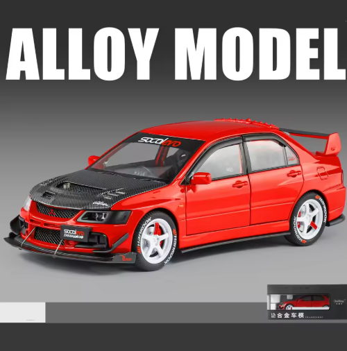1:24 Mitsubishi Lancer Evolution IX Modified Diecast Model Car – Metal Body, Detailed Interior, Opening Doors – Collectible Display Car
