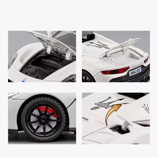 New 1:24 Maserati MC20 Supercar Diecast Model – High Detail Collectible Car view 5