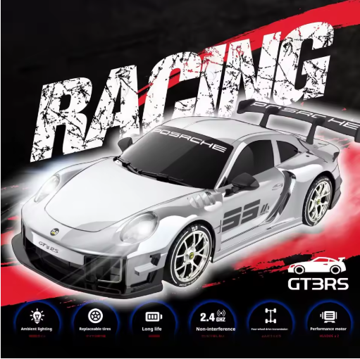 1:18 RC Porsche GT3 RS Drift Car 2.4GHz 4WD High Speed Racing Toy with 8 Tires & 4 Cones Remote Control Sports Car view 4