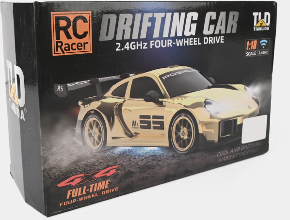 1:18 RC Porsche GT3 RS Drift Car 2.4GHz 4WD High Speed Racing Toy with 8 Tires & 4 Cones Remote Control Sports Car view 5