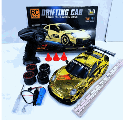 1:18 RC Porsche GT3 RS Drift Car 2.4GHz 4WD High Speed Racing Toy with 8 Tires & 4 Cones Remote Control Sports Car view 14