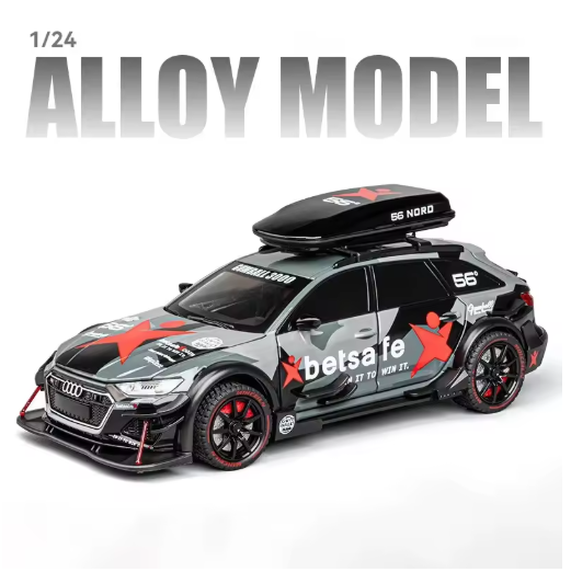 1:24 Scale Audi RS6 Avant Modified Diecast Model Car | Sports Wagon | Metal Body | Openable Doors | Light & Sound