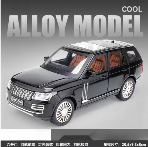 1:24 Scale Range Rover Diecast Car Metal Model SUV Luxury Toy with Openable Doors Sound & Light