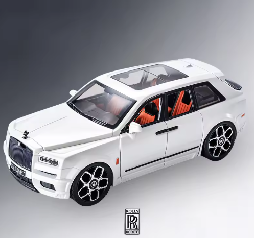 1:20 Scale Rolls Royce Cullinan Diecast Car Model Alloy Luxury SUV Toy with Light Sound Pull Back Open Doors for Kids & Collectors