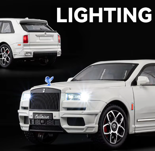1:20 Scale Rolls Royce Cullinan Diecast Car Model Alloy Luxury SUV Toy with Light Sound Pull Back Open Doors for Kids & Collectors view 6