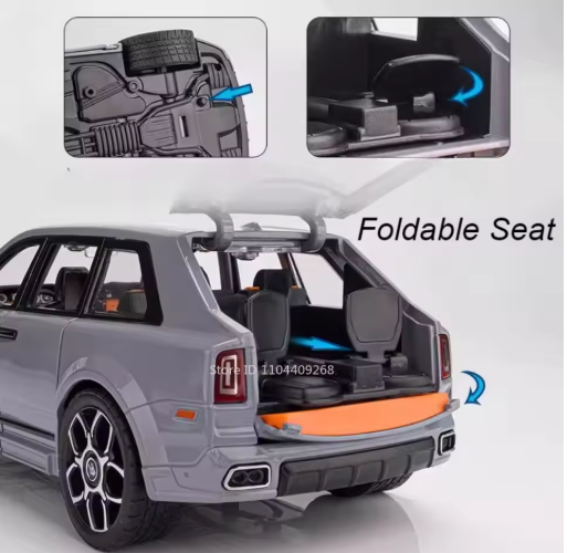 1:20 Scale Rolls Royce Cullinan Diecast Car Model Alloy Luxury SUV Toy with Light Sound Pull Back Open Doors for Kids & Collectors view 7