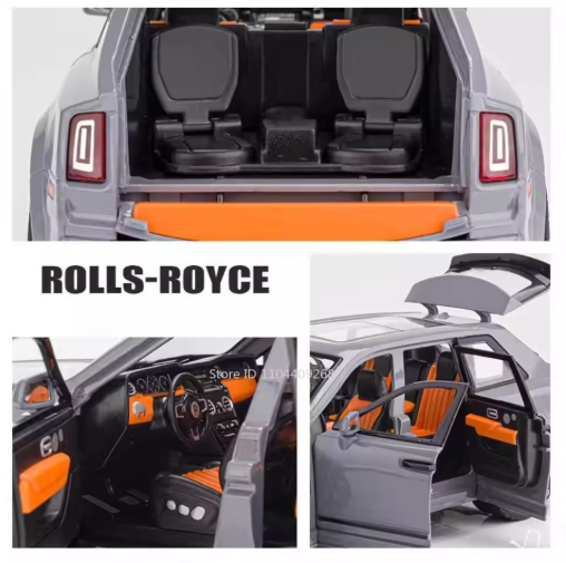 1:20 Scale Rolls Royce Cullinan Diecast Car Model Alloy Luxury SUV Toy with Light Sound Pull Back Open Doors for Kids & Collectors view 9