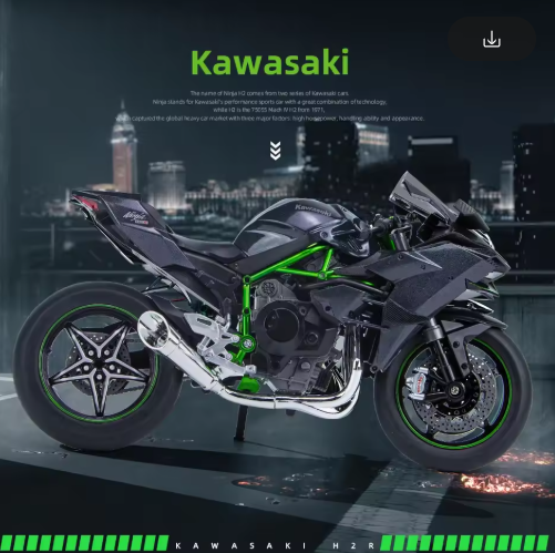 1:9 Scale Kawasaki Ninja H2R Diecast Model Bike – Premium Alloy Collectible Motorcycle view 9