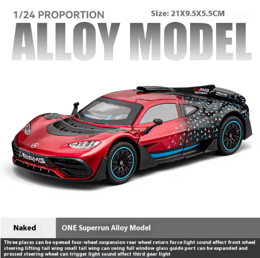 Mercedes AMG ONE 1:24 Scale Diecast Model Car Hypercar Metal Toy with Light & Sound view 3