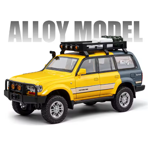 Toyota Land Cruiser LC80 Official Licensed 1:24 Scale Diecast Model Car Metal SUV Toy with Light & Sound