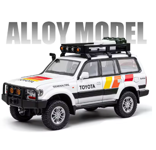 Toyota Land Cruiser LC80 Official Licensed 1:24 Scale Diecast Model Car Metal SUV Toy with Light & Sound alternate view