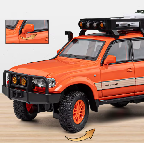 Toyota Land Cruiser LC80 Official Licensed 1:24 Scale Diecast Model Car Metal SUV Toy with Light & Sound view 5