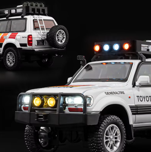 Toyota Land Cruiser LC80 Official Licensed 1:24 Scale Diecast Model Car Metal SUV Toy with Light & Sound view 6