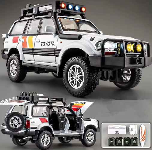 Toyota Land Cruiser LC80 Official Licensed 1:24 Scale Diecast Model Car Metal SUV Toy with Light & Sound view 9