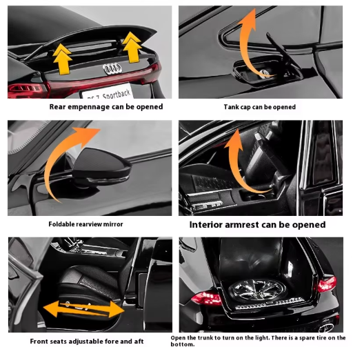 1:18 Audi RS7 Sportback Key Remote Control Version Official Licensed Diecast Metal Model Car with Lights & Sound view 9