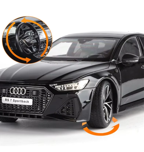 1:18 Audi RS7 Sportback Key Remote Control Version Official Licensed Diecast Metal Model Car with Lights & Sound view 12