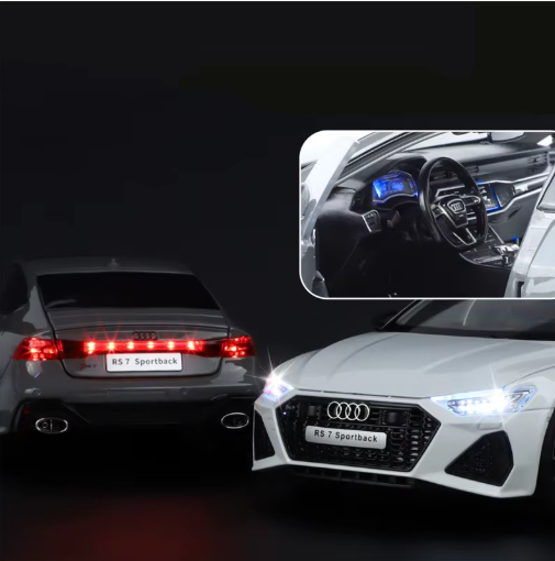 1:18 Audi RS7 Sportback Key Remote Control Version Official Licensed Diecast Metal Model Car with Lights & Sound view 14
