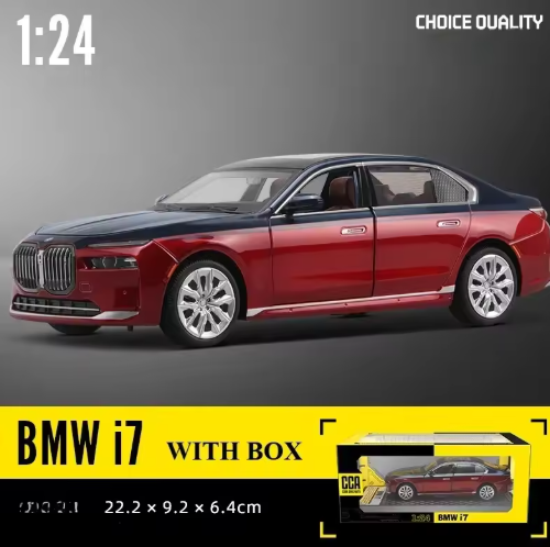1:24 BMW i7 xDrive60 Official Licensed Diecast Metal Model Car with Lights & Sound