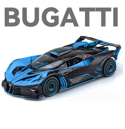 1:24 Bugatti Bolide Diecast Model Car | Alloy Metal Sports Car with Sound & Light | Opening Doors | Premium Collectible Toy | UNIK TOYS