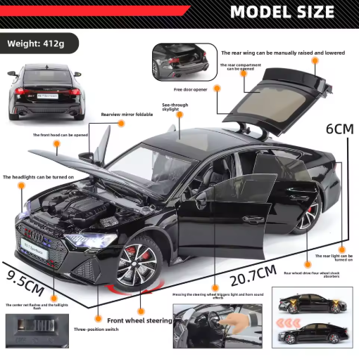 1:24 Audi RS7 Coupe Diecast Model Car view 7