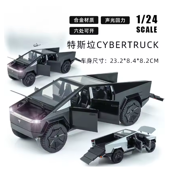 1:24 Scale Tesla Cybertruck Pickup Diecast Model view 7