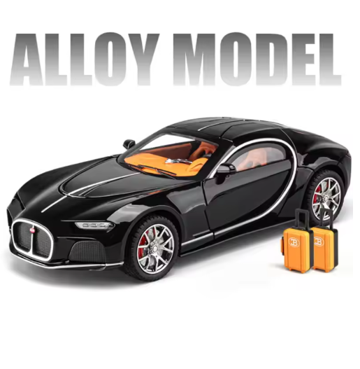 1:24 Scale Bugatti Atlantic Diecast Model Car | Metal Body Pull Back Car with Openable Doors, Lights & Sound alternate view