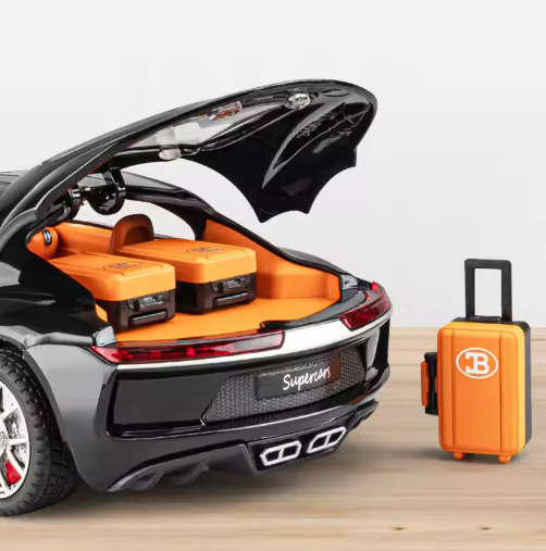 1:24 Scale Bugatti Atlantic Diecast Model Car | Metal Body Pull Back Car with Openable Doors, Lights & Sound view 3