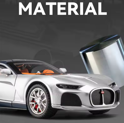 1:24 Scale Bugatti Atlantic Diecast Model Car | Metal Body Pull Back Car with Openable Doors, Lights & Sound view 7
