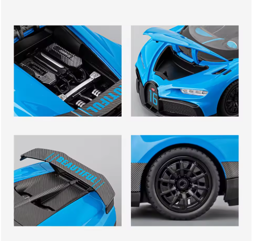 1:24 Scale Bugatti Chiron Supercar Diecast Model Car with Detailed Interior & Realistic Design view 6
