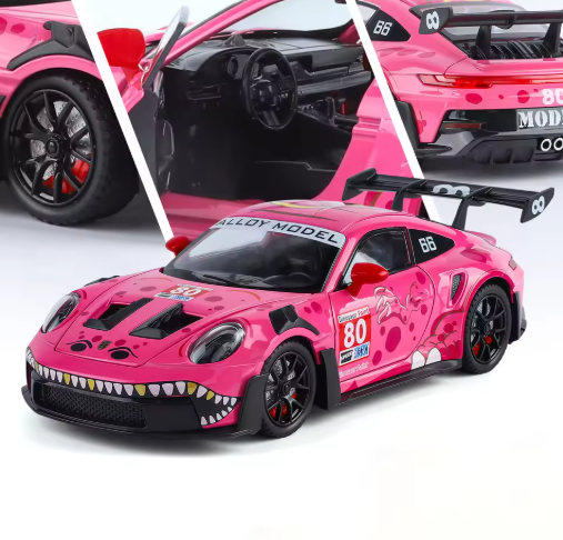 1:24 Scale Porsche 911 GT3 RS 992 Rexy Roxy Racing Livery Diecast Model Car