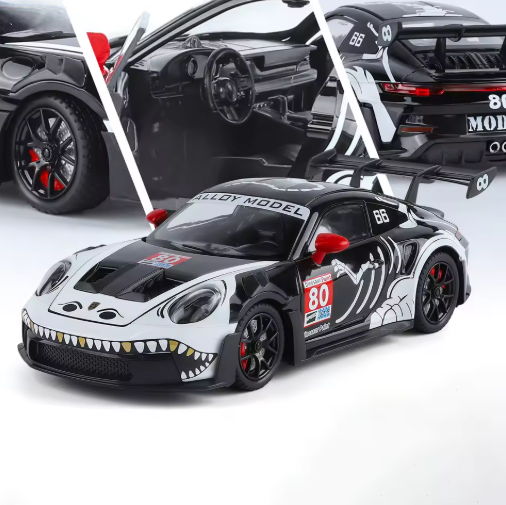 1:24 Scale Porsche 911 GT3 RS 992 Rexy Roxy Racing Livery Diecast Model Car alternate view