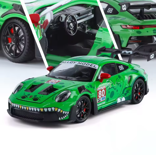 1:24 Scale Porsche 911 GT3 RS 992 Rexy Roxy Racing Livery Diecast Model Car view 3