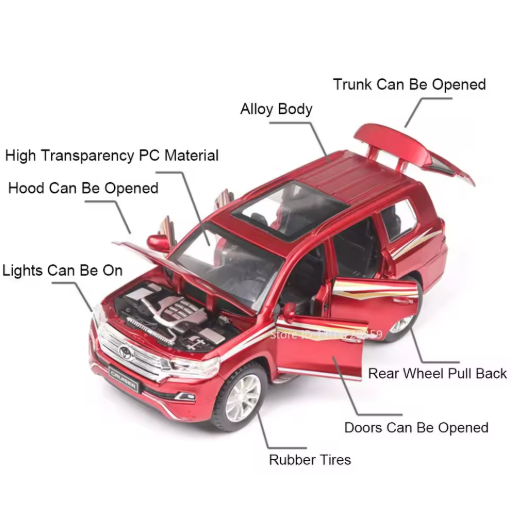1:32 Scale Toyota Land Cruiser LC200 Diecast Model Car | Metal Body | Collectible Car Model alternate view