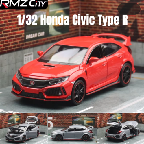 1:32 Honda Civic Type-R Diecast Alloy Model Car | Metal Body | Sports Hatchback Toy | Collector Model