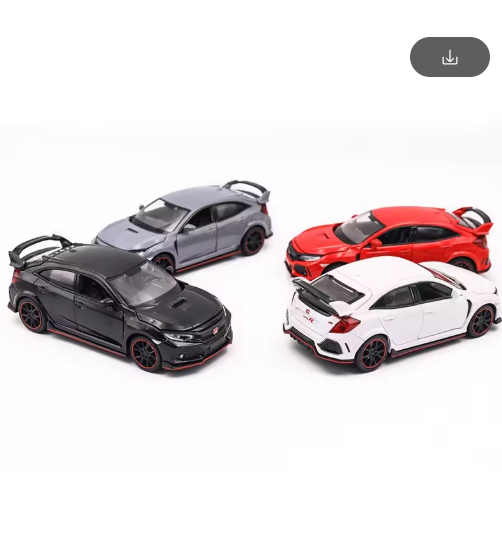 1:32 Honda Civic Type-R Diecast Alloy Model Car | Metal Body | Sports Hatchback Toy | Collector Model view 3