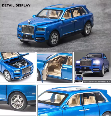 1:24 Scale Rolls Royce Cullinan Diecast Model Car with Smoke | Metal Body | Luxury Collectible Car view 5