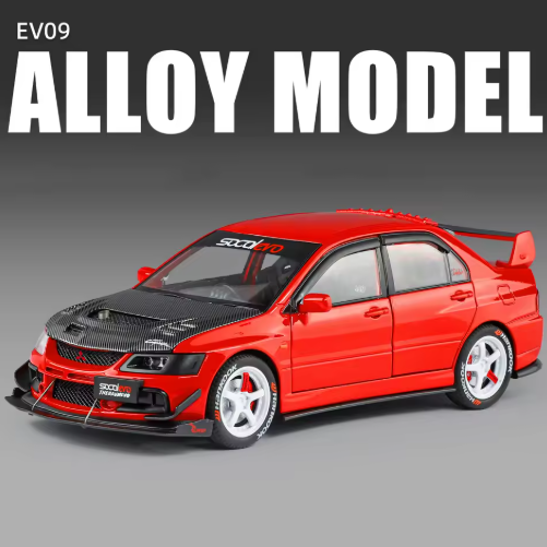 1:24 Mitsubishi Lancer Evolution IX Modified Diecast Model Car – Metal Body, Detailed Interior, Opening Doors – Collectible Display Car