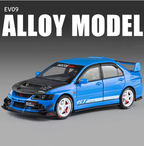 1:24 Mitsubishi Lancer Evolution IX Modified Diecast Model Car – Metal Body, Detailed Interior, Opening Doors – Collectible Display Car view 3