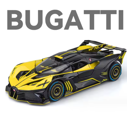 1:24 Bugatti Bolide Diecast Model Car | Alloy Metal Sports Car with Sound & Light | Opening Doors | Premium Collectible Toy | UNIK TOYS view 11
