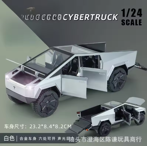 1:24 Scale Tesla Cybertruck Pickup Diecast Model view 10